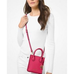 MICHAEL KORS Pink Leather Crossbody Tote